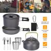 12Pcs Camping Cookware Set Camping Stove Aluminum Pot Pans Kits