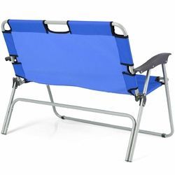 2 Person Folding Camping Bench Portable Double Chair