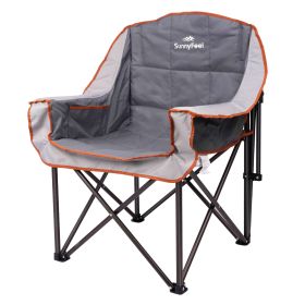 SUNNYFEEL Oversized XL Padded Camping Chair, Portable, Folding, Large Camp Lounge Chairs, Outdoor Sofa Chair High Back for Fishing, Patio Party, Lawn