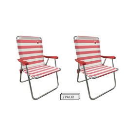 New Standard Folding Camp/Lawn Chair (2 Pack) RED/WHITE