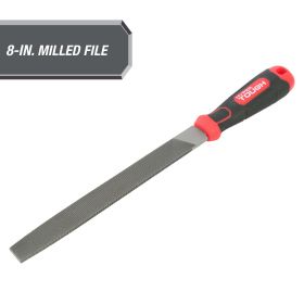 Hyper Tough 8-Inch Steel Mill Bastard File with Ergonomic Soft Grip, 2202V