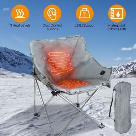 Heated Camping Chair For Adult Outdoor Activities Portable Folding Heated Chair With 3 Adjustable Heat Levels Heating Backrest Cushion Support 264LBS