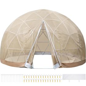 VEVOR Upgraded Greenhouse 9.5FT Geodesic Dome, All-Year Dome Bubble Tent Set with PVC and Mesh Cover, Come with a Storage Bag and String Lights