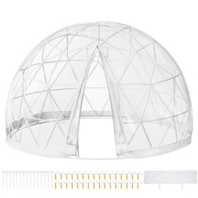 VEVOR 12FT Garden Dome Bubble Tent, Upgraded Geodesic Dome Greenhouse with Transparent TPU Cover and Sand Bags