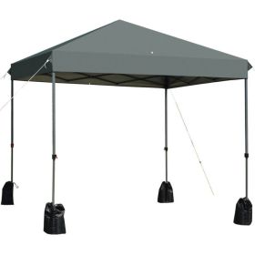 8 x 8 Feet Outdoor Pop-up Canopy Tent with Portable Roller Bag and Sand Bags