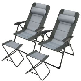 2 Pieces Patio Folding Dining Chair set with Adjustable Backrest