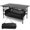 Folding Camping Table Portable Lightweight Aluminum Roll-up Picnic BBQ Desk with Carrying Bag Heavy Duty Outdoor Beach Backyard Party Patio