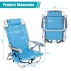 63*65*82cm Short Oxford Cloth Silver White Aluminum Tube Bearing 100kg Beach Chair Blue