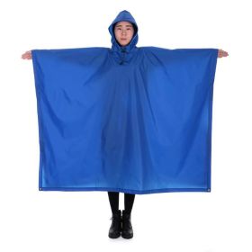 Multi-Usage Lightweight Hooded Rain Poncho Picnic Mat Blanket Sun Shelter (Type: Camping supplies, Color: Blue)