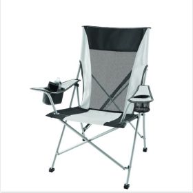 Tension 2 in 1 Mesh Rocking Camp Chair, Gray and Black, Detachable Rockers, Adult (Color: Black and White)