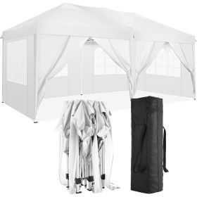 10'x20' Folding Canopy with 6 Removable Sidewalls Outdoor Event Shelter UPF 50+ Gazebo Portable Tents for Parties Beach Camping Wedding EZ Pop Up Cano (Color: as Pic)