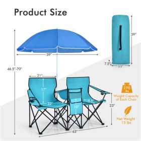 Outdoor camping chair with umbrella (Color: As Picture)