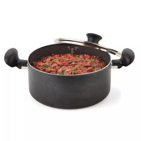 5qt Dutch Oven with Lid, Simply Cook Nonstick Cookware Black (Color: Black)