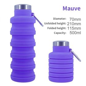 500ml outdoor retractable water bottle portable collapsible silica gel sports cup (Color: A07 500ML, Capacity: as shown)