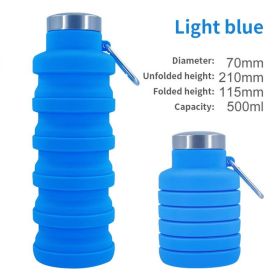 500ml outdoor retractable water bottle portable collapsible silica gel sports cup (Color: A06 500ML, Capacity: as shown)